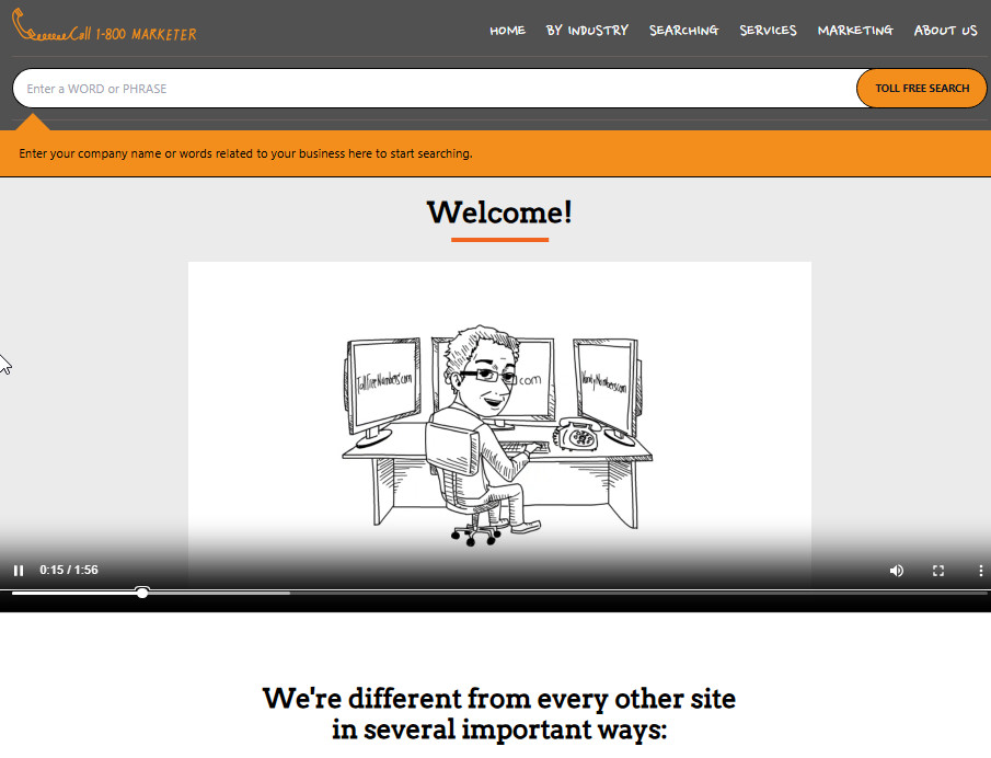 TollFreeNumbers.com homepage in 2017